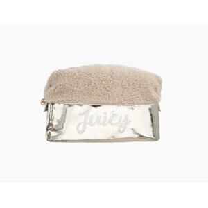 Juicy Couture Sherpa Terry Pouch Organizer w/ Rhinestone Logo Travel Bag